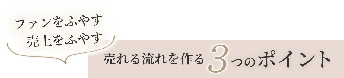 成功の扉が次々とひらかれ人を惹きつけ離さない！新規集客が止まらない！！脳を味方にした「売れる私に」になる無料オンライン講座 ファンをふやす 売上をふやす　売れる流れをつくる３つのポイント イメージ